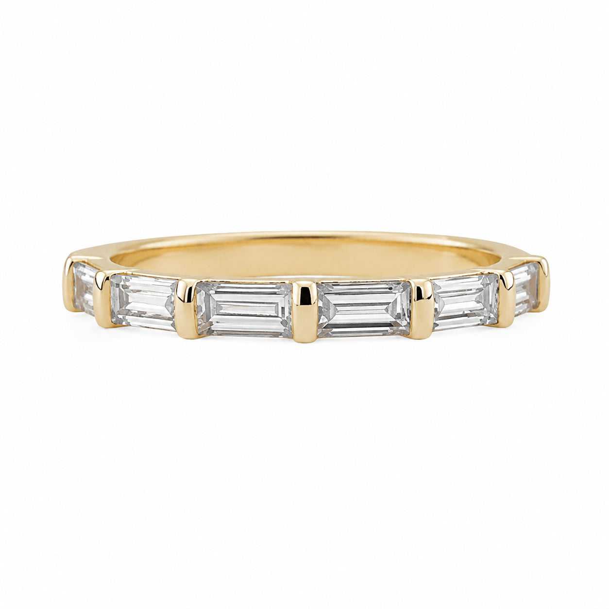 18ct Yellow Gold LAB Grown Baguette Cut Diamond Ring