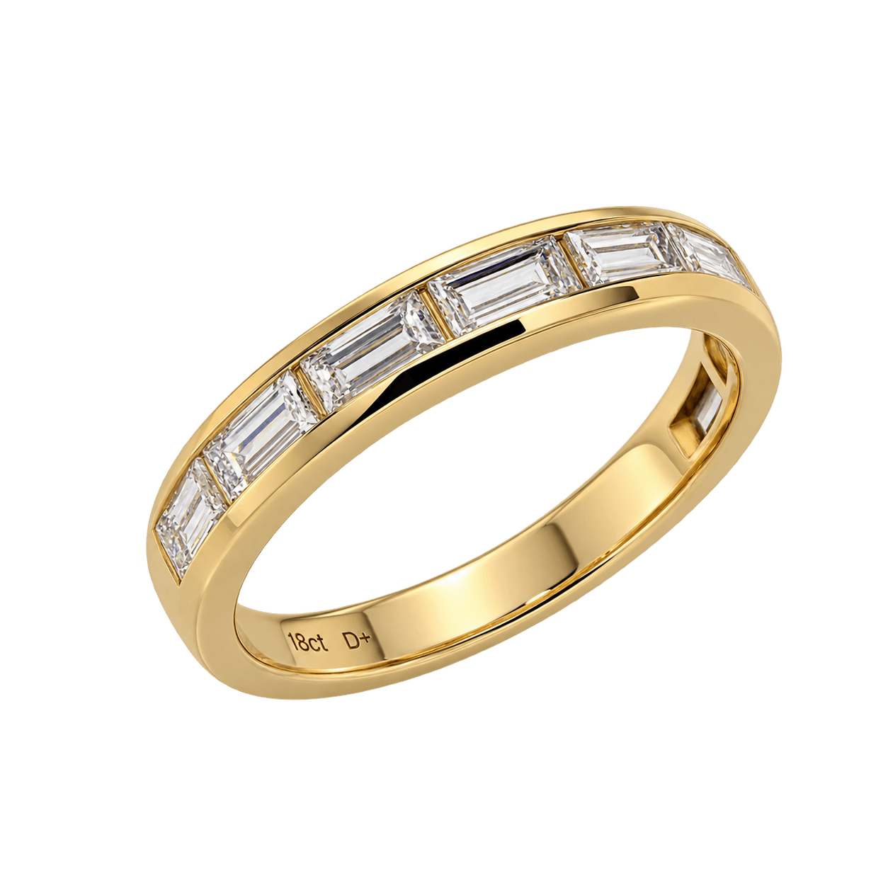 18ct Yellow Gold 0.88ct TW LG Baguette Diamond Ring