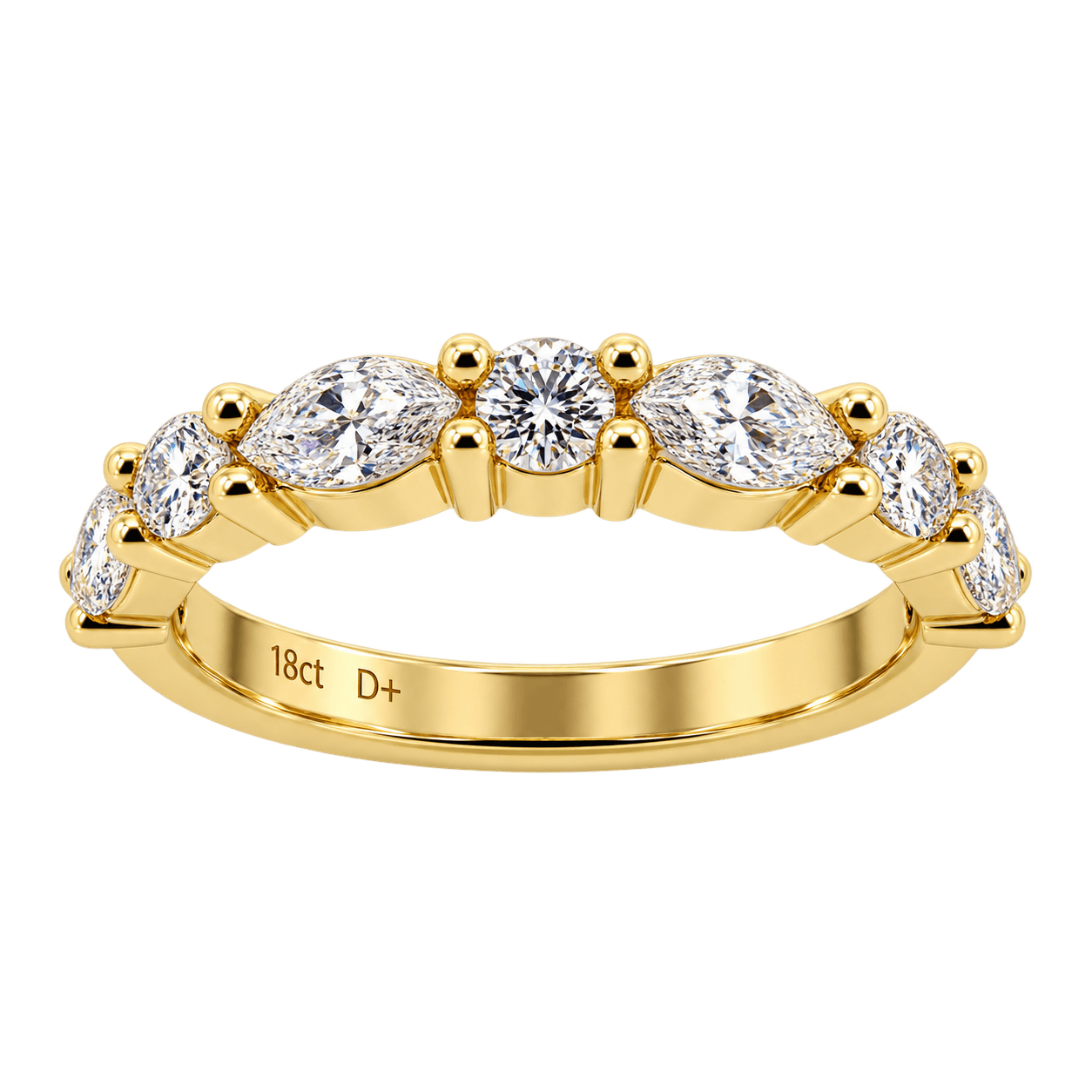 18ct Yellow Gold 0.86ct TW LG Diamond Ring
