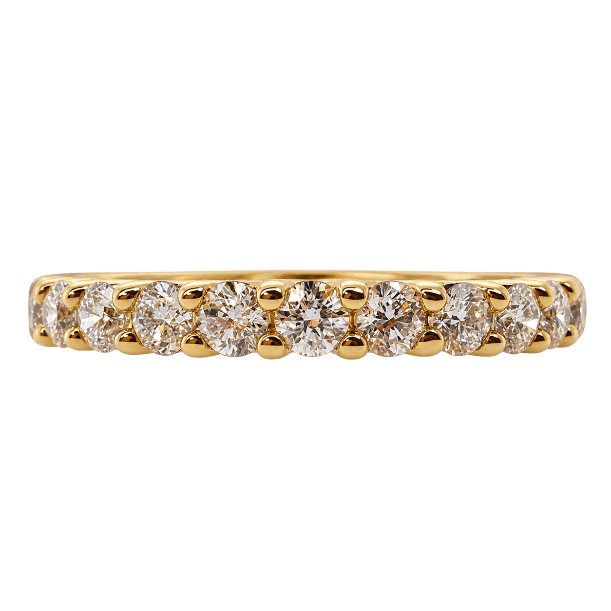 18ct Yellow Gold 15=0.58ct TW LAB Grown Claw Set Band