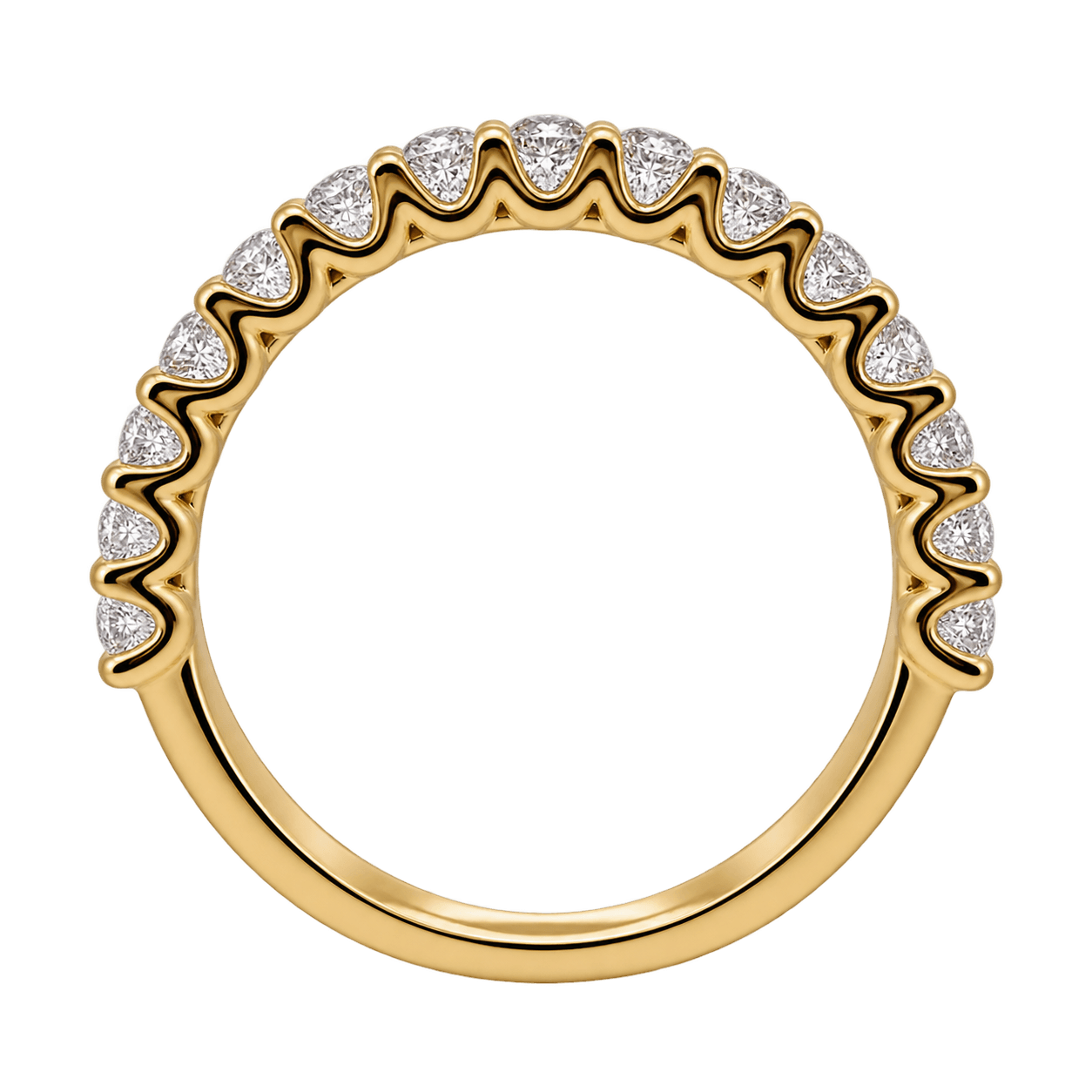 18ct Yellow Gold 15=0.58ct TW LAB Grown Claw Set Band
