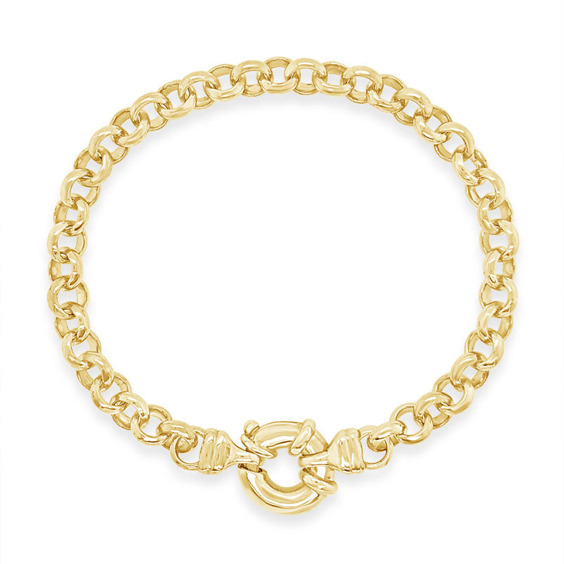 9ct Yellow Gold Solid Belcher Bracelet – Diamonds Plus Jewellers