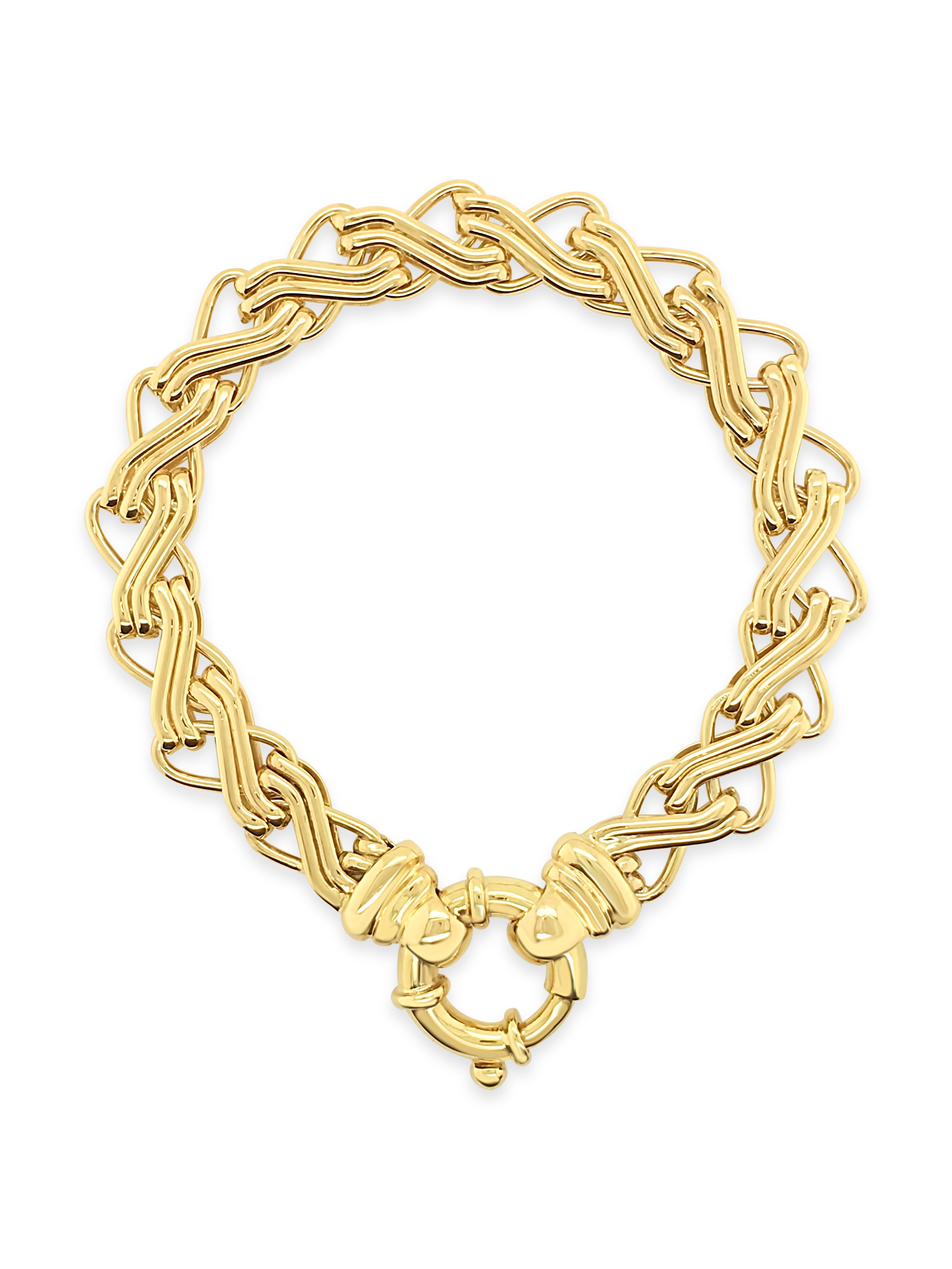 9ct Yellow Gold Fancy Chain Link Bracelet