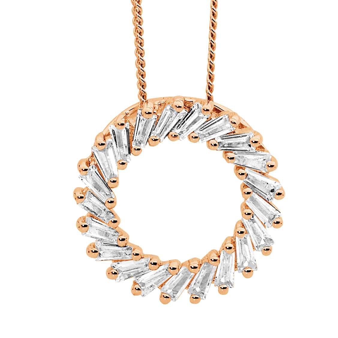 Rose Gold Circle Necklace Diamonds Plus Jewellers