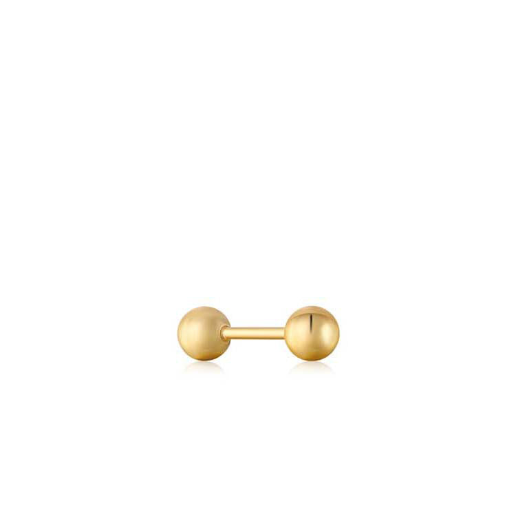 Yellow Gold Ear Edit Sphere Labret Stud