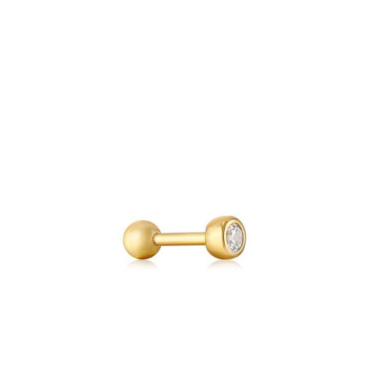 Yellow Gold CZ Ear Edit Labret Stud