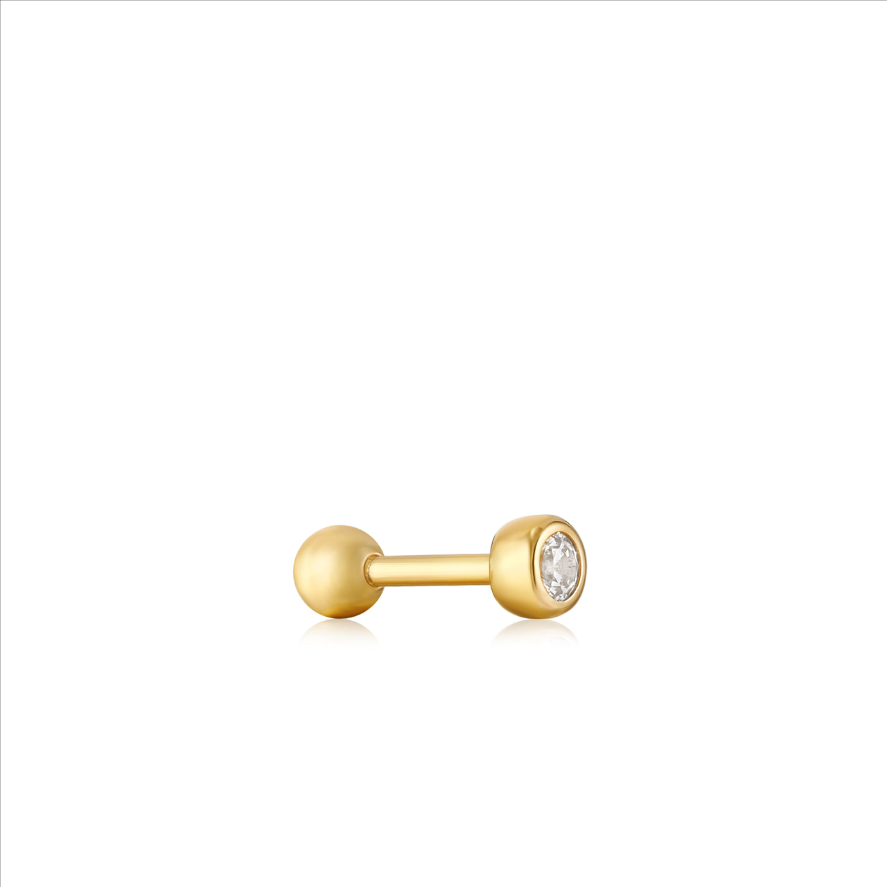 Yellow Gold CZ Ear Edit Labret Stud