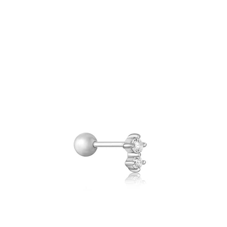 Silver Ear Edit Double CZ Labret Stud