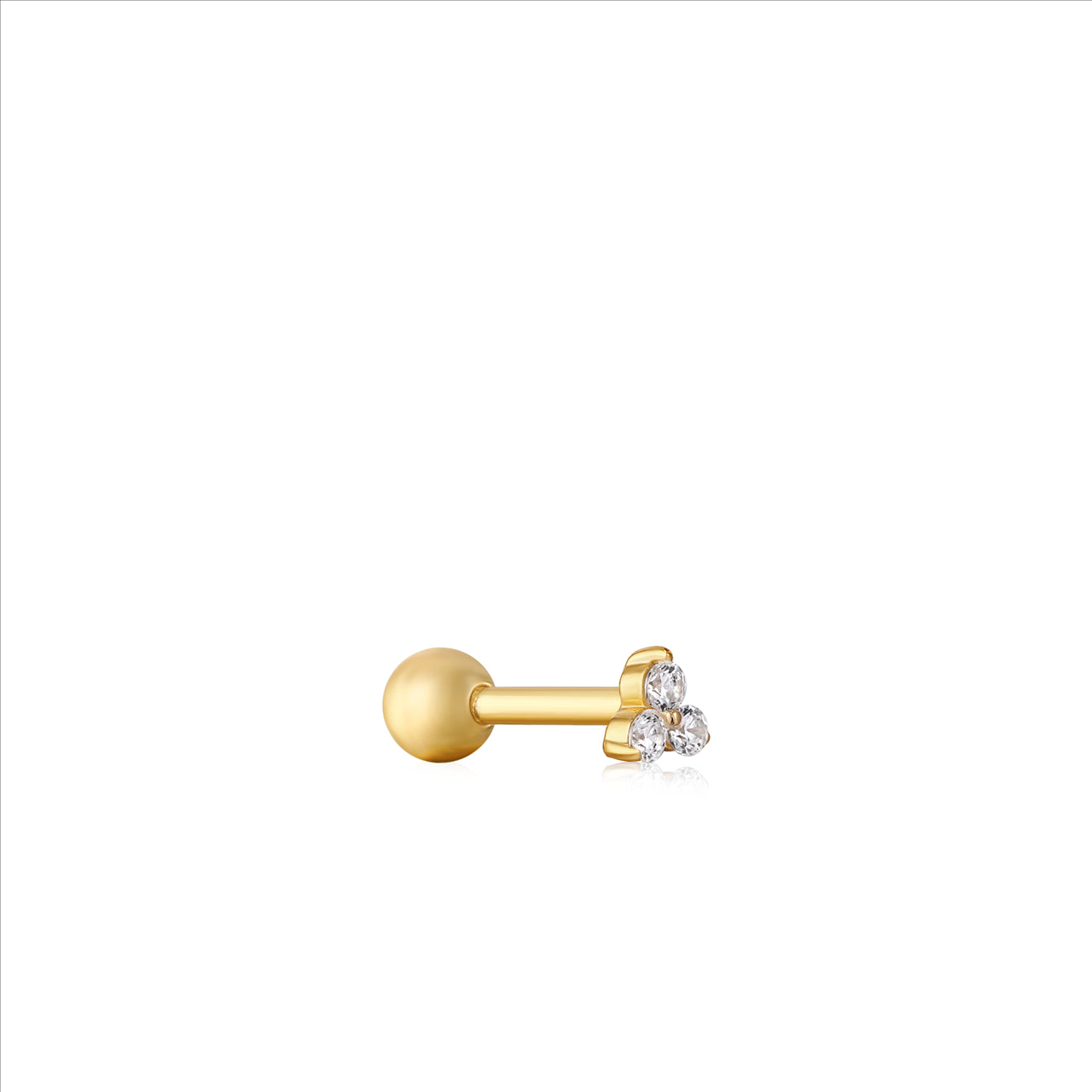 Yellow Gold CZ Trio Labret Stud Earring